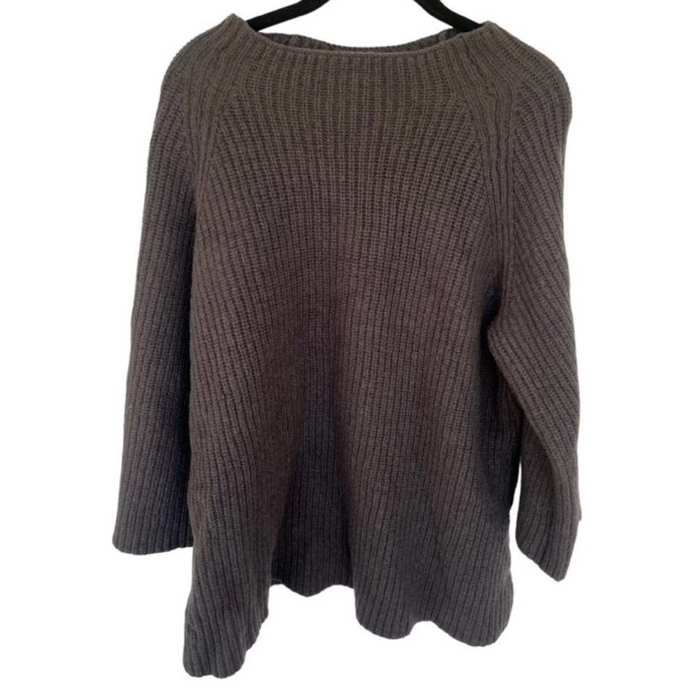 Elizabeth Suzann Studio S/M 100% Climate Beneficial Wool Gray Charcoal Sweater